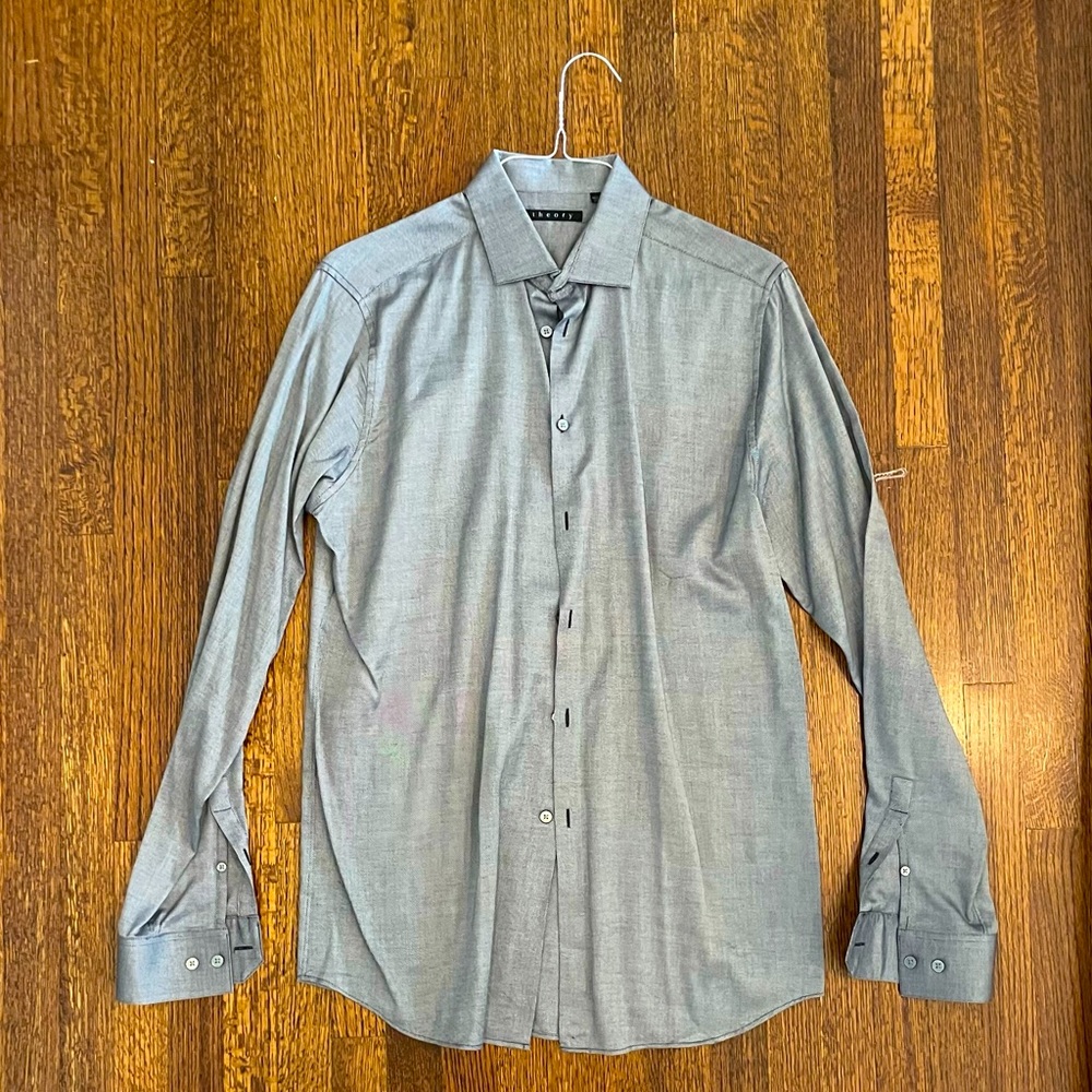 Theory Men’s Button Down Dress 15 1/2 34/35 Length